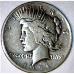 1921 Peace Silver Dollar- g-xf