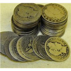 Lot of 10 Barber 25 cent Coins