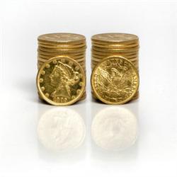 Lot of 5 Random $ 5 Liberty Coins!