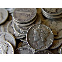 Lot of 10 Mercury Dimes 1930s