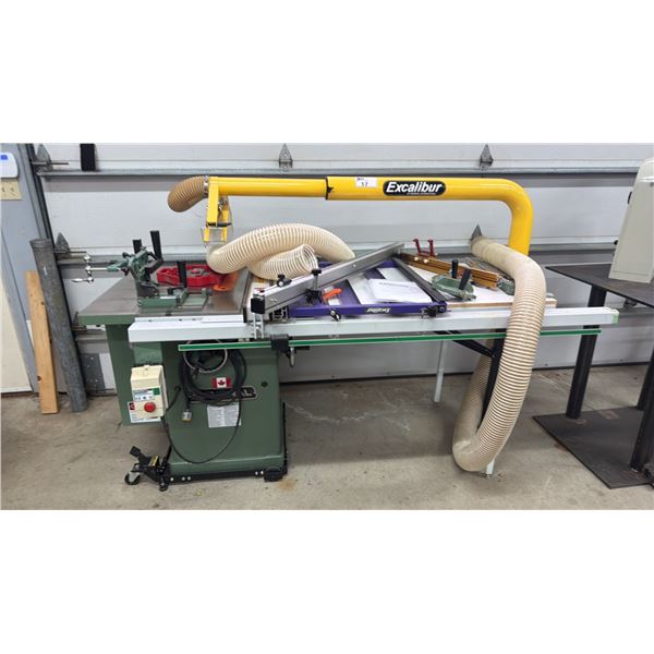 GENERAL LEFT 10" ARBOR SAW WITH EXCALIBUR BY GENERAL INTERNATIONAL OVERHEAD DUST COLLECTION GUARD