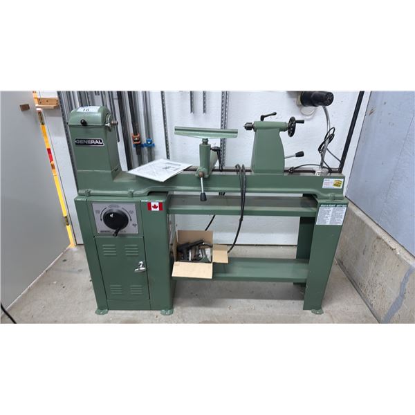 GENERAL 12" WOODWORKING LATHE 180-1 - 115 VOLTS, 12.3 AMPS, SINGLE PHASE