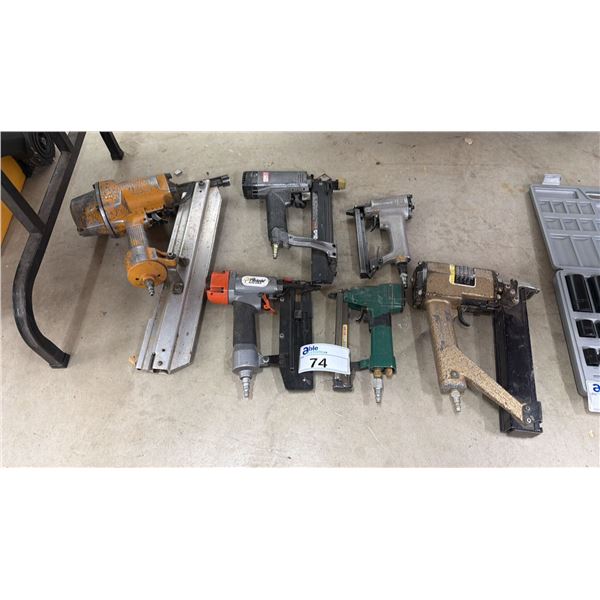 ASSORTED AIR NAILERS & STAPLERS INCLUDING; PASLODE, SENCO, DUOFAST & MORE