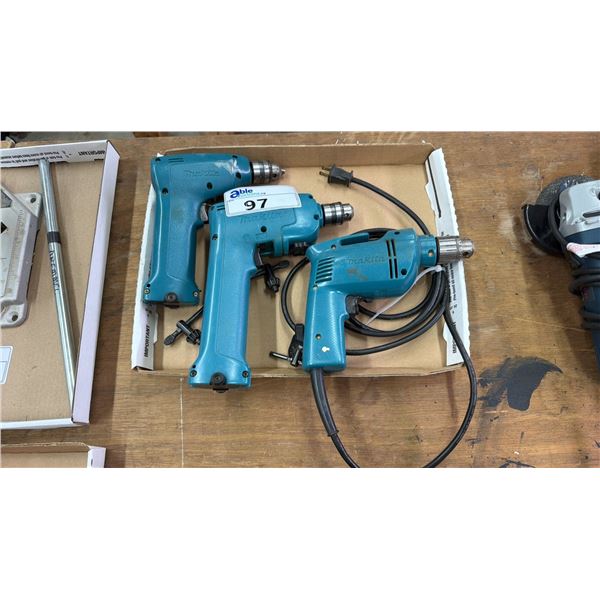 MAKITA 10MM CORDLESS DRILL 3010D, MAKITA CORDLESS DRILL DRIVER 6012HD & MAKITA 10MM DRILL DP3730