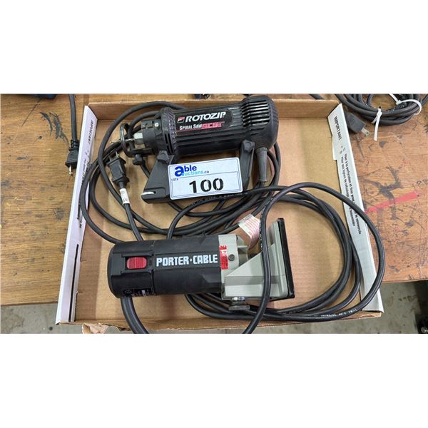 ROTOZIP SPIRAL SAW SCS01 & PORTER CABLE 7309 LAMINATE TRIMMER BASE