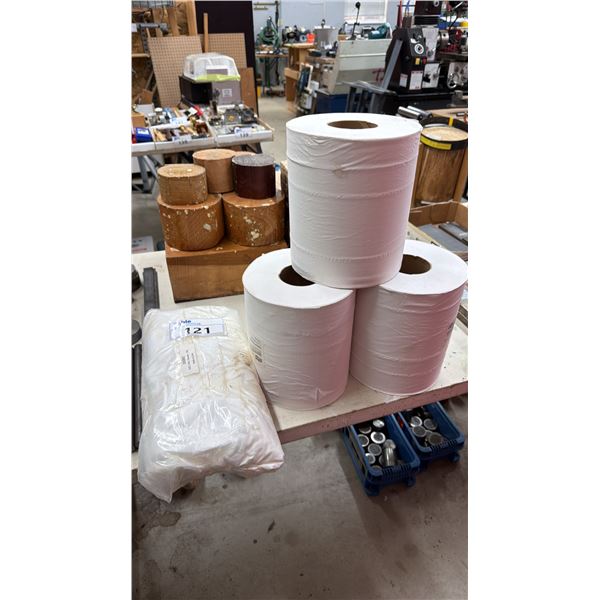 3 ROLLS OF TORK CENTERFEED HAND TOWEL & BAG OF PEG 1450 POWDER