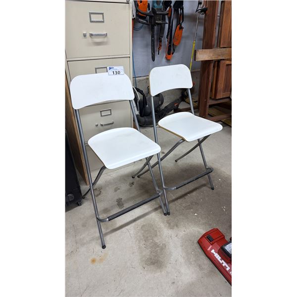 2 FOLDING BAR HEIGHT CHAIRS