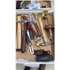 Image 1 : BOX OF ASSORTED TOOLS INCLUDING; HAMMERS, CHISELS, PLANES & MORE