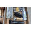 Image 3 : BOX OF ASSORTED TOOLS INCLUDING; LITTLE WIZARD II METAL DETECTOR, BOW COMPASS, VERITAS ANGLE & BEVEL
