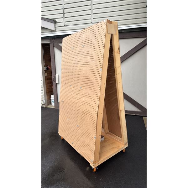 LARGE PORTABLE A-FRAME PEGBOARD TOOL ORGANIZER WITH PEGS