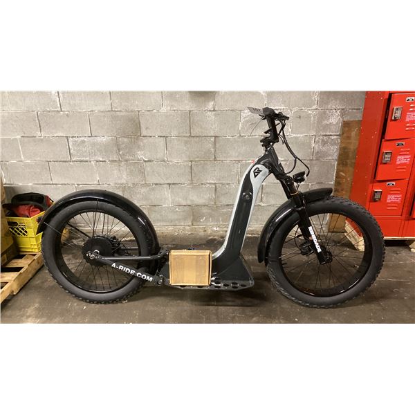ALPINE RIDING A-RIDE PACIFIC COASTER FULL SUSPENSION ELECTRIC SIZE 24" FAT TIRE SCOOTER, BLACK,
