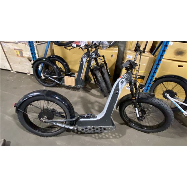 ALPINE RIDING A-RIDE PACIFIC COASTER FULL SUSPENSION ELECTRIC SIZE 24" FAT TIRE SCOOTER, BLACK,