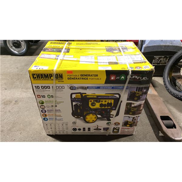CHAMPION GLOBAL POWER EQUIPMENT #201568, 10000W ELECTRIC START DUAL FUEL GENERATOR WITH CO SHIELD
