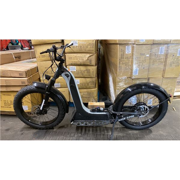 ALPINE RIDING A-RIDE PACIFIC COASTER FULL SUSPENSION ELECTRIC SIZE 24" FAT TIRE SCOOTER, BLACK,