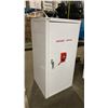 Image 1 : WHITE METAL SINGLE DOOR LOCKING EMERGENCY SUPPLIES CABINET WITH KEY APPROX 23"W X 23"D X 48"H