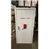 Image 2 : WHITE METAL SINGLE DOOR LOCKING EMERGENCY SUPPLIES CABINET WITH KEY APPROX 23"W X 23"D X 48"H