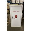 Image 2 : WHITE METAL SINGLE DOOR LOCKING EMERGENCY SUPPLIES CABINET WITH KEY APPROX 23"W X 23"D X 48"H