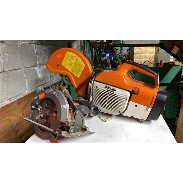 STIHL TS400 14" CONCRETE CUT-OFF / MULTI-PURPOSE SAW & RIDGID ELECTRIC CIRCULAR SAW