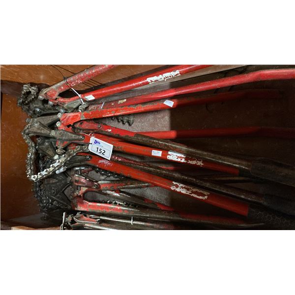 8 RED ASSORTED RIDGID/WHEELER REX HEAVY DUTY SOLID PIPE CUTTERS