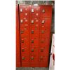 Image 1 : LOCK UP 3 BAY 18 DOOR RED LOCKERS WITH PROGRAMMABLE DIGITAL LOCKS & MASTER KEY