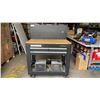 Image 2 : HUSKY BLACK METAL 3 DRAWER MOBILE WORK STATION WITH NATURAL WOOD TOP APPROX 45"L X 24"D X 43"/61"H