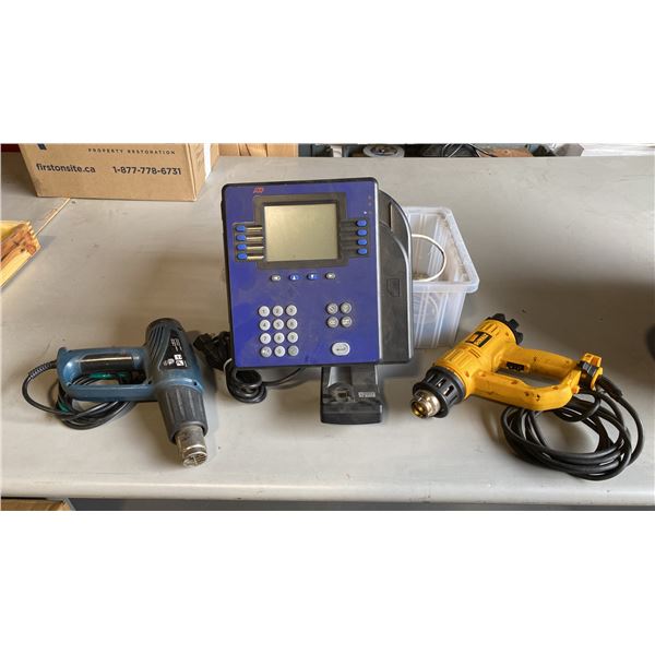 ADP DIGITAL QUICK PUNCH MACHINE WITH FINGERPRINT TECHNOLOGY, DEWALT AND PROPOINT HEAT GUNS