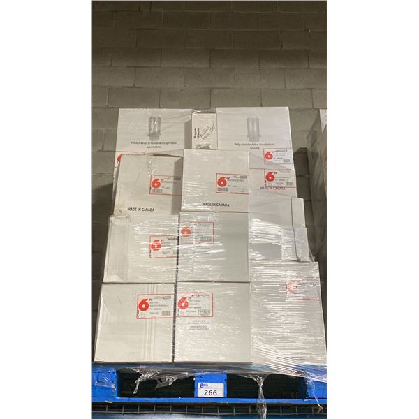 PALLET OF ASSORTED COMMERCIAL 6" SUPER PRO/SUPER VENT FIREPLACE VENTING, DUCTING & COMPONENTS