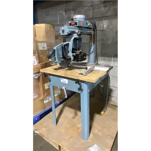 DELTA 33-890 RADIAL ARM SAW WITH ASSORTED ROLLS OF BANNER VINYL