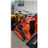 Image 2 : SDLOOL SL36C ORANGE 420CC GAS POWERED RUBBER TRACK STAND ON MINI SKID STEER LOADER WITH 42"W