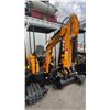 Image 2 : VICSEC VC15 YELLOW 13.5 HP GAS POWERED RUBBER TRACK MINI EXCAVATOR WITH ATTACHED DIGGING BUCKET,