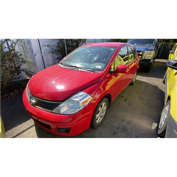 2007 NISSAN VERSA SL, 4DR HATCHBACK, RED, VIN 3N1BC13E77L415202,