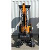 Image 8 : MIVA VA13 YELLOW 13.5 HP GAS POWERED RUBBER TRACK MINI EXCAVATOR WITH ATTACHED DIGGING BUCKET,