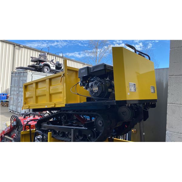 SDLANCH SDLD25 YELLOW RIDE ON GAS POWERED MINI CRAWLER DUMPER, 3 SPEED WITH 9" TRACKS &