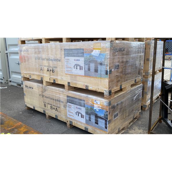 SDLANCH SDL4230TGMS 42' X 30' UNUSED TRIPLE GARAGE METAL SHED, WINE RED COLOUR *COMES IN 2