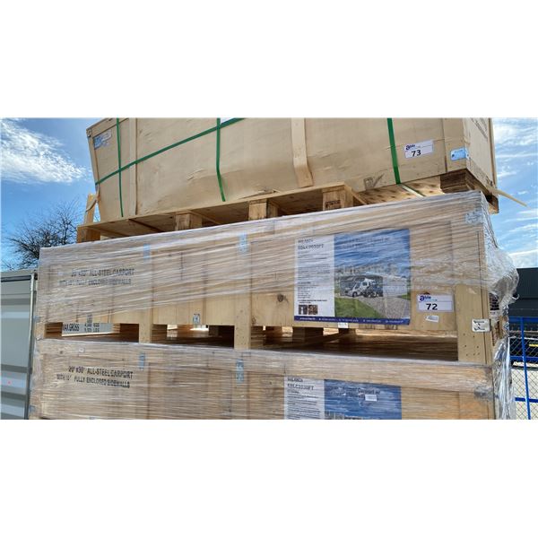 SDLANCH SDLC2030FT 20' X 30' ALL STEEL CARPORT WITH ENCLOSED SIDEWALLS IN WOODEN CRATE APPROX