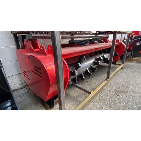 GIYI GY-72 RED INDUSTRIAL SKID STEER MULCHER ATTACHMENT