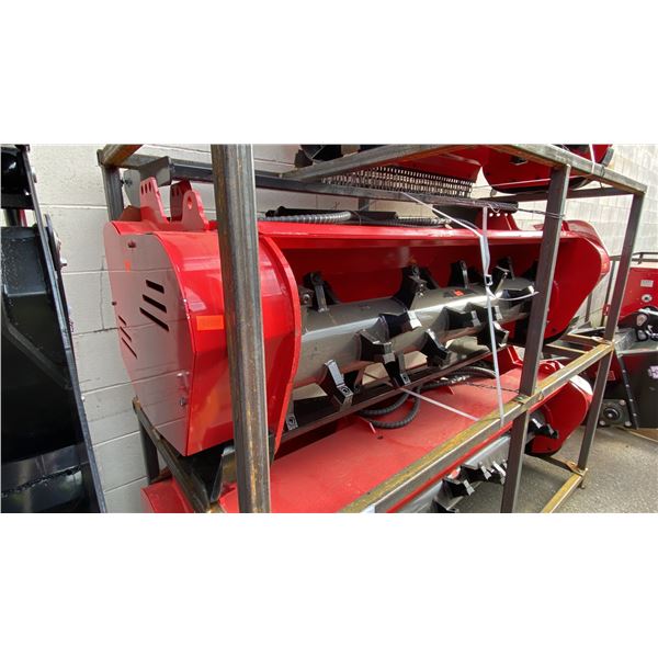 GIYI GY-60 RED INDUSTRIAL SKID STEER MULCHER ATTACHMENT