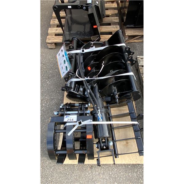 AGT INDUSTRIAL 9PCS MINI EXCAVATOR ATTACHMENT SET 12EX-ATA INCLUDES A QUICK COUPLER, RIPPER, RAKE,