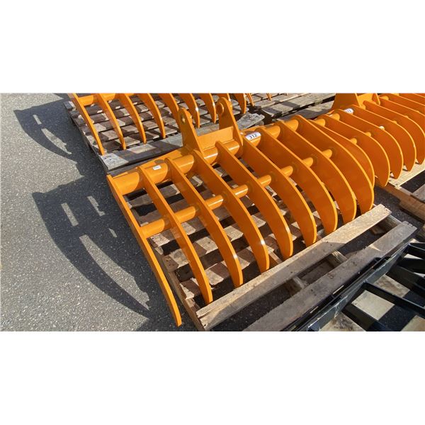 307 YELLOW 45" GRAVEL RAKE EXCAVATOR ATTACHMENT