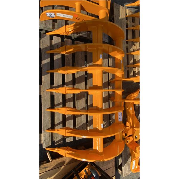 307 YELLOW 48" GRAVEL RAKE EXCAVATOR ATTACHMENT