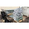 Image 1 : 3 PALLETS OF ASSORTED SIZED INDUSTRIAL ROLLER CONVEYOR SECTIONS, LEGS & CABLE CHANNEL