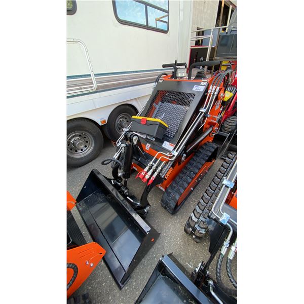 SDLOOL SL36C ORANGE 420CC GAS POWERED RUBBER TRACK STAND ON MINI SKID STEER LOADER WITH 42"W