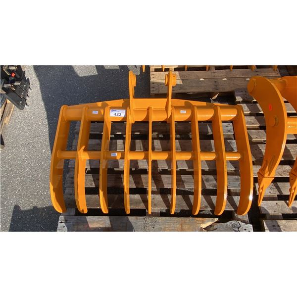307 YELLOW 45" GRAVEL RAKE EXCAVATOR ATTACHMENT