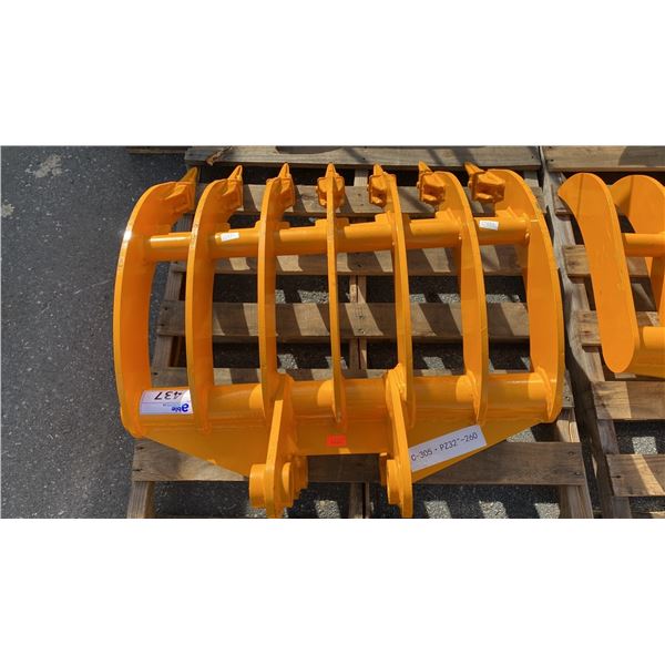 305 YELLOW 32" GRAVEL RAKE EXCAVATOR ATTACHMENT
