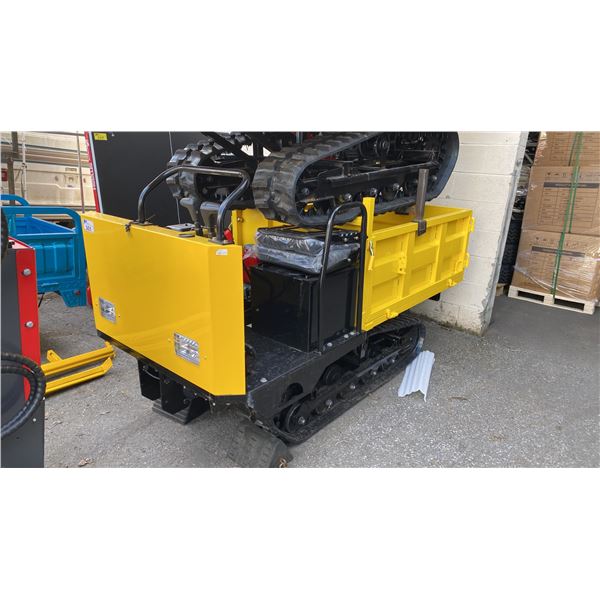 SDLANCH SDLD25 YELLOW RIDE ON GAS POWERED MINI CRAWLER DUMPER, 3 SPEED WITH 9" TRACKS &