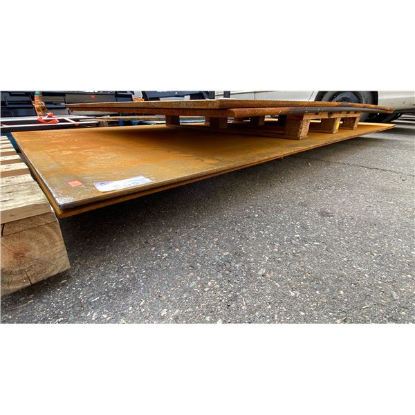 2 LARGE STEEL SHEETS APPROX 1/4" THICK & 5' X 9' 10"