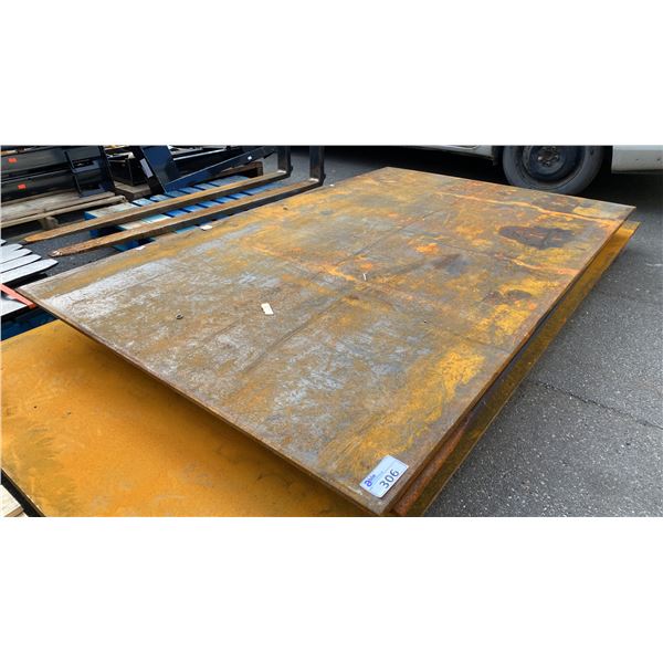 2 LARGE STEEL SHEETS APPROX 3/4" THICK & 5' X 7' 11"