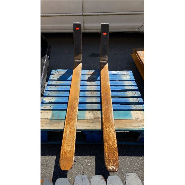 PAIR OF 6.5' LONG INDUSTRIAL FORKLIFT FORKS