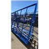 Image 2 : BLUE MOBILE ANGLED INDUSTRIAL MATERIAL RACK APPROX 7'L X 3'D X 6' 7"H WITH 5 METAL LOAD BARS