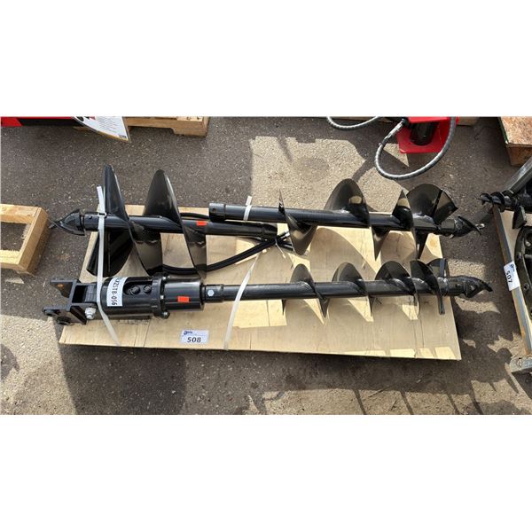 MINI EXCAVATOR AUGER SET- DRIVE MOTOR WITH 3 AUGER BITS, 16", 12" & 8"